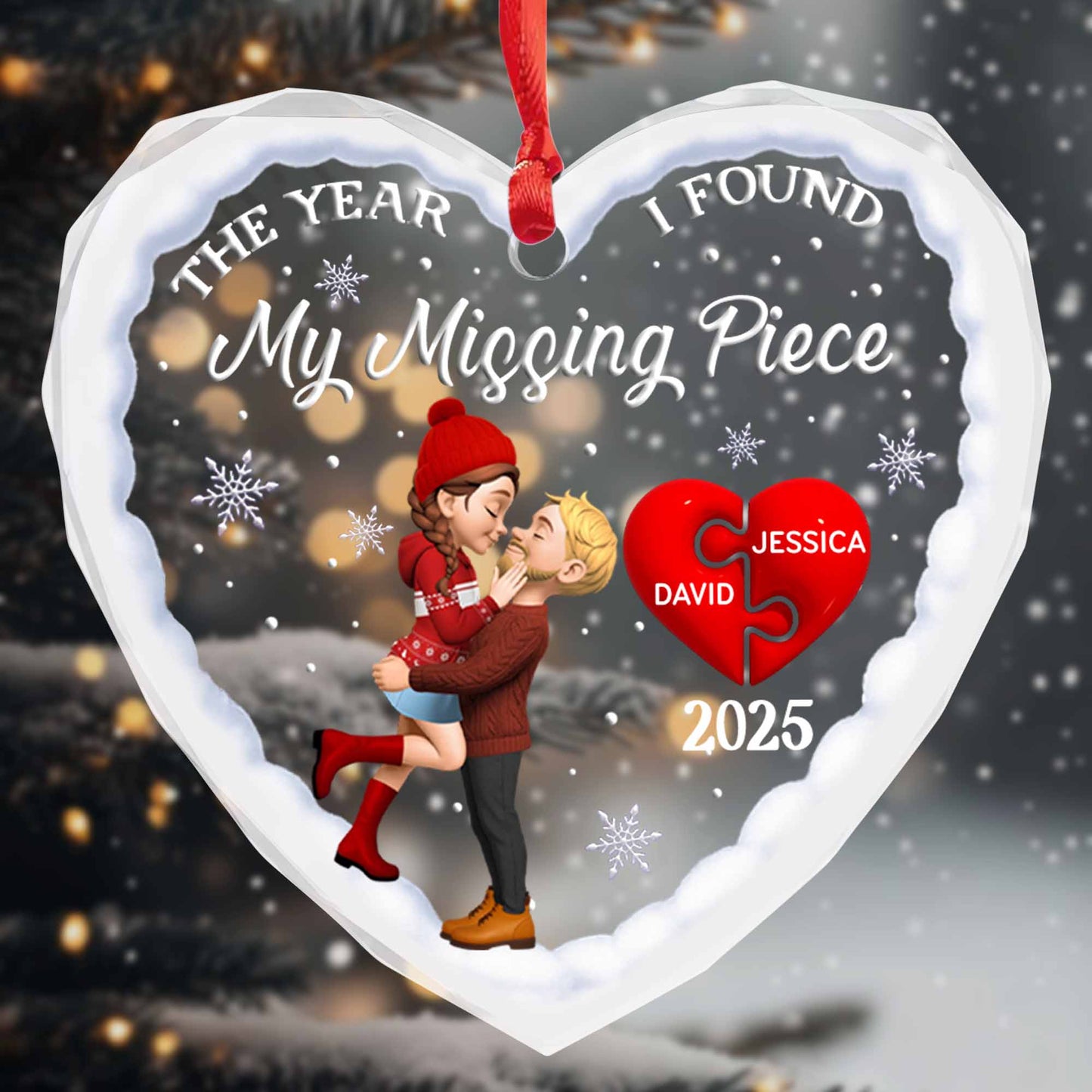 The Year I Found My Missing Piece, Heart and Snowflakes Design