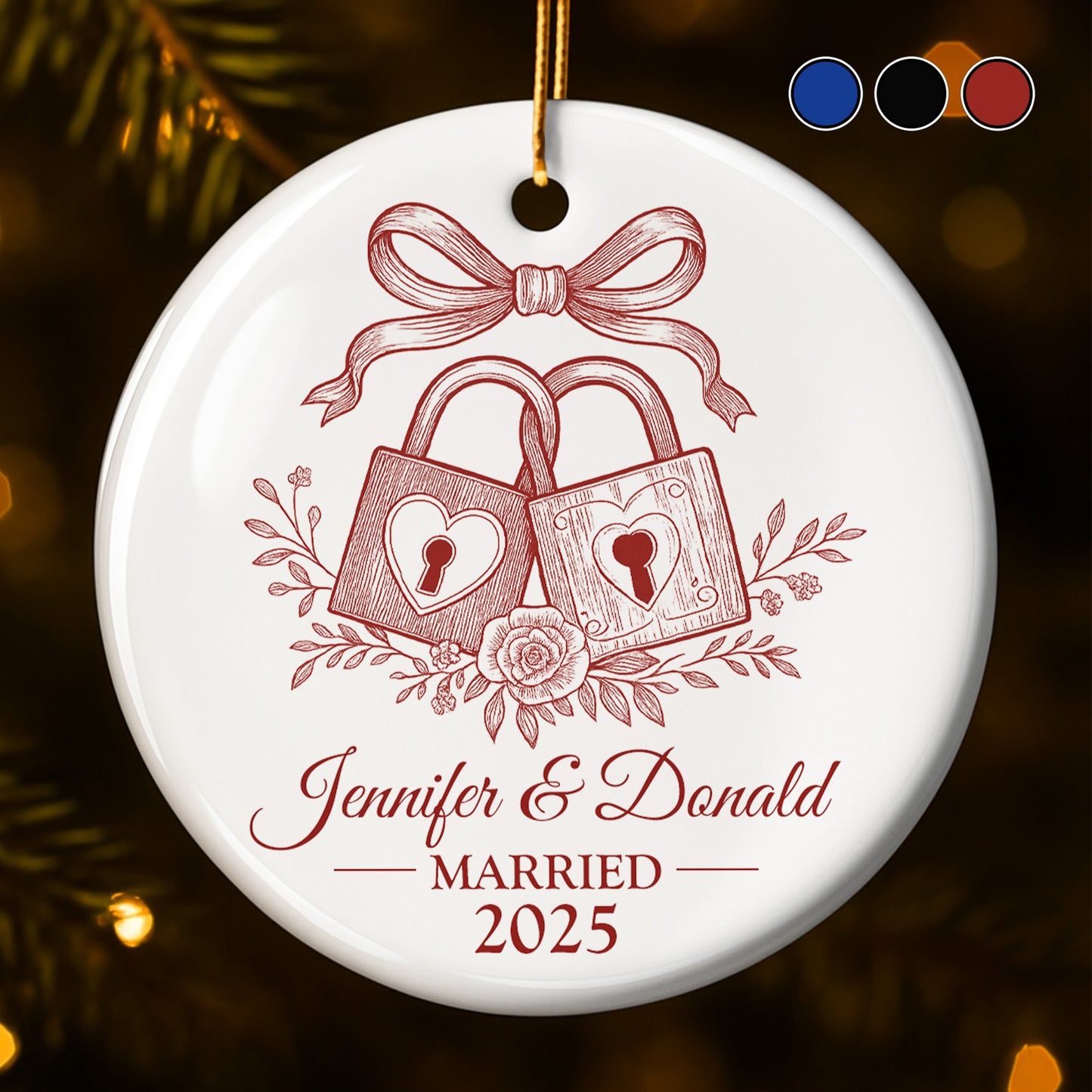 Married, Locks and Flowers Design