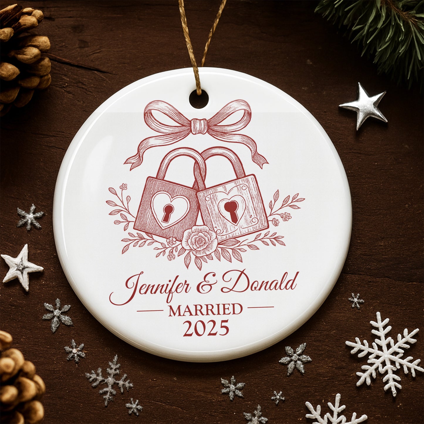 Married, Locks and Flowers Design