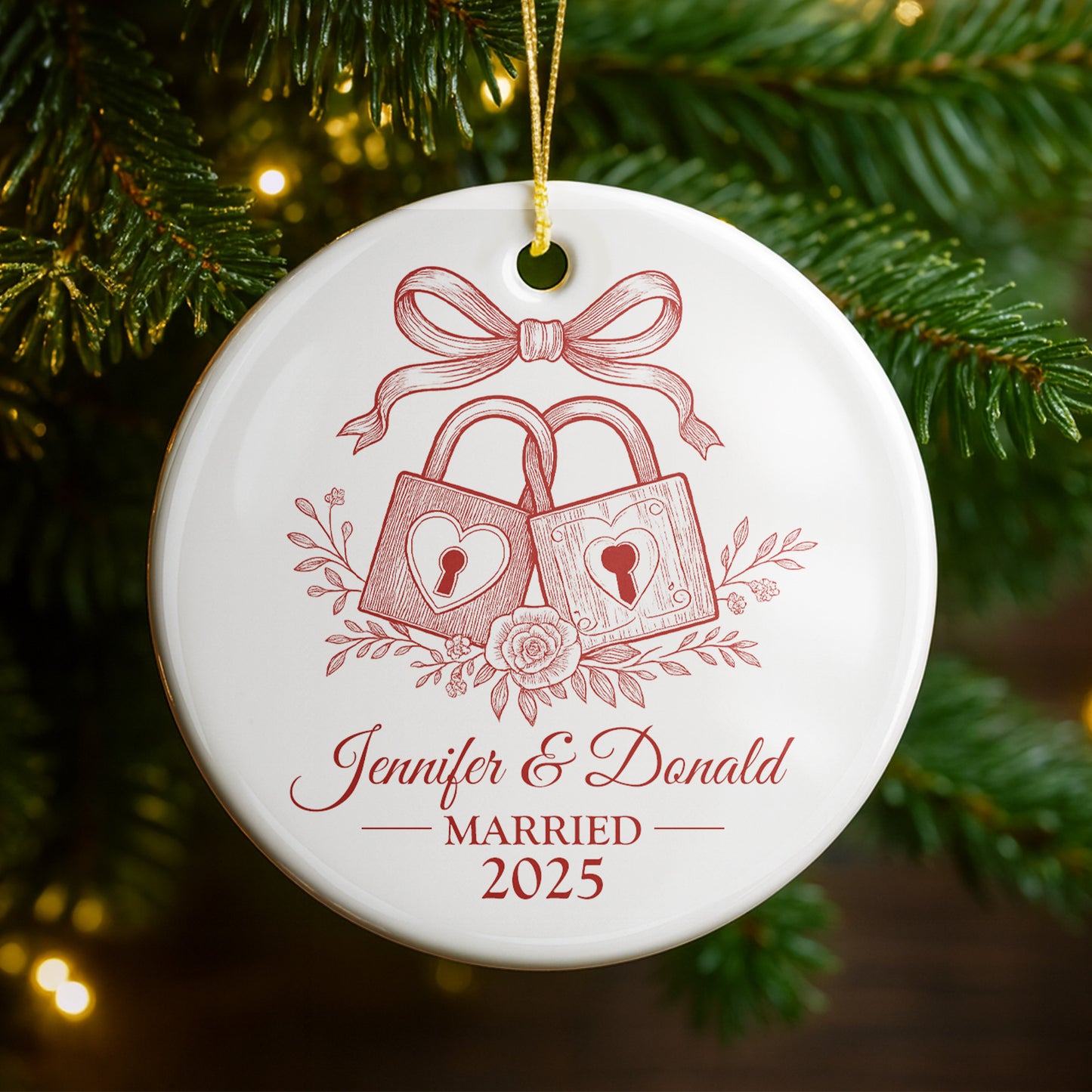 Married, Locks and Flowers Design