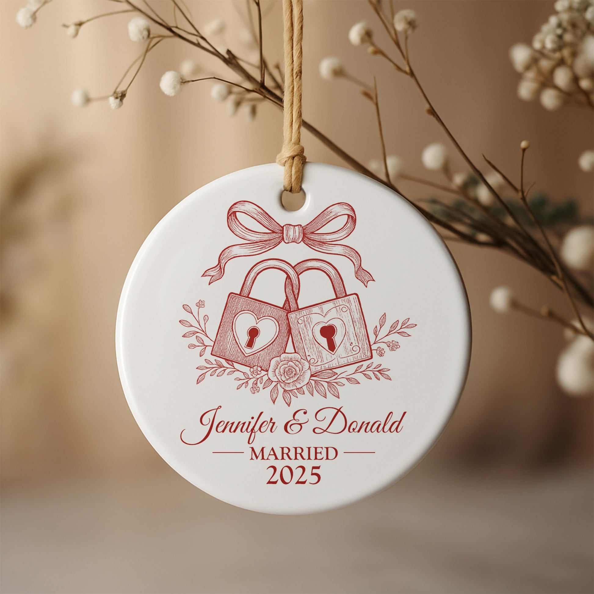 Married, Locks and Flowers Design