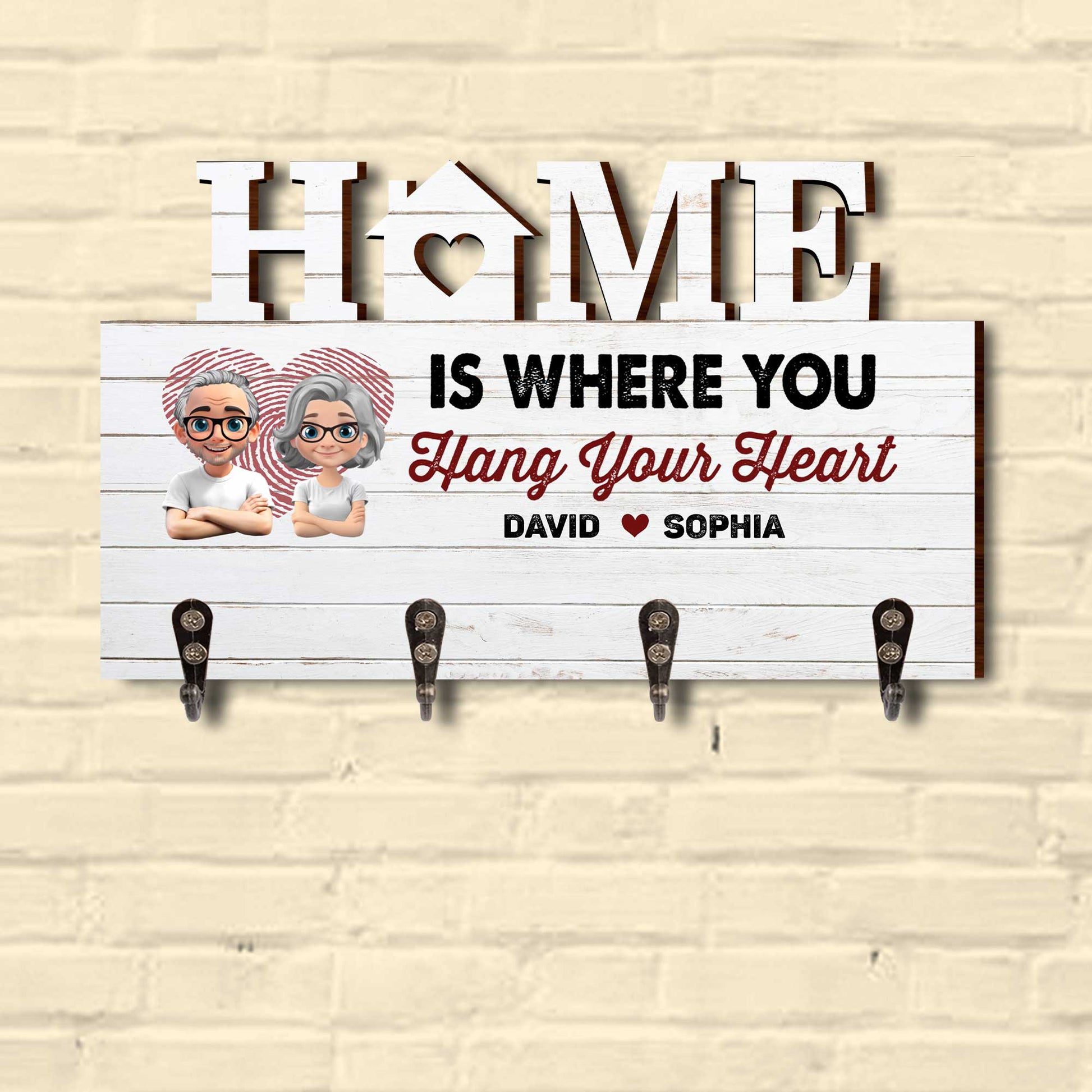 Home Is Where You Hang Your Heart, Heart And Couple Design