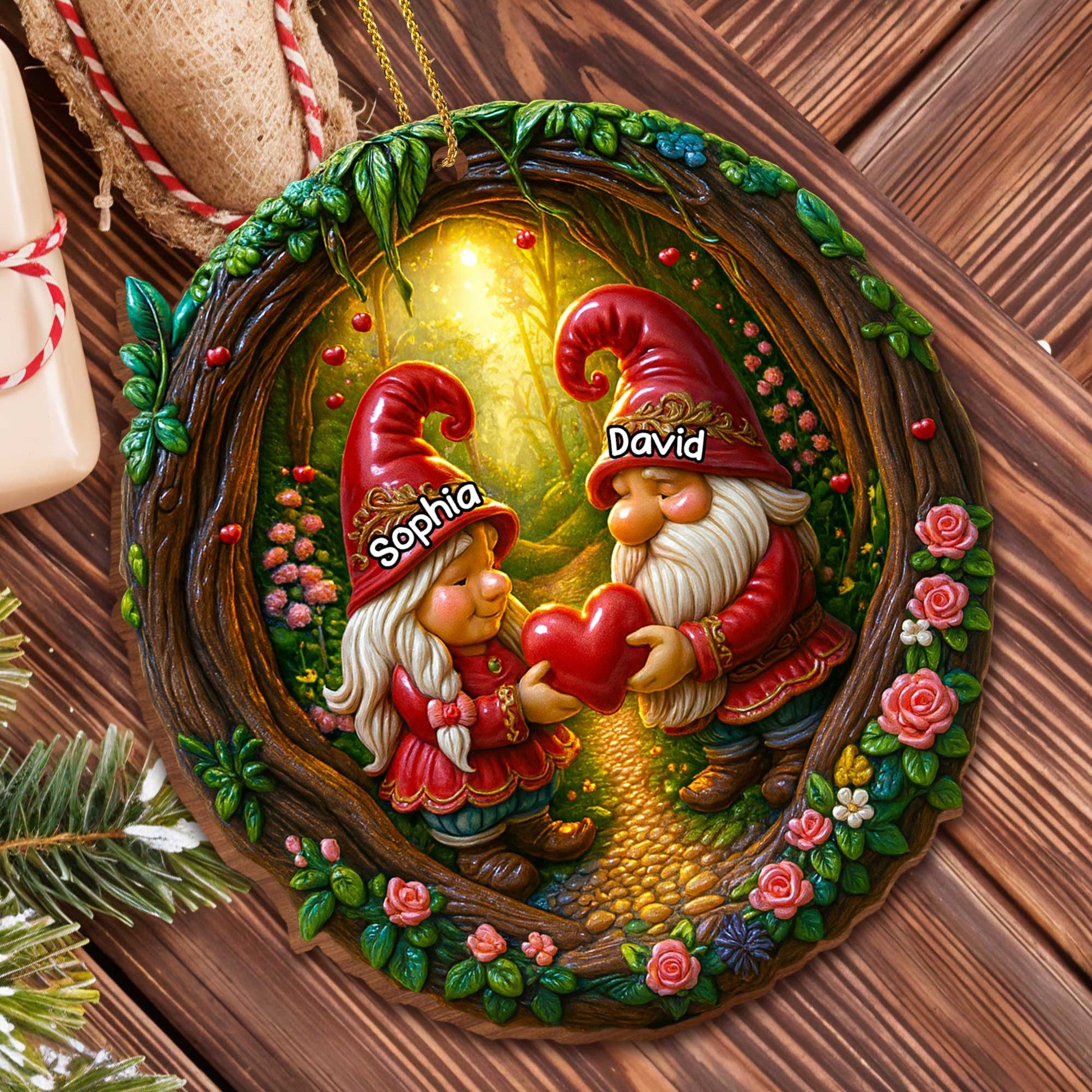 Capture The Magic Of Love Gnome Heart Ornament