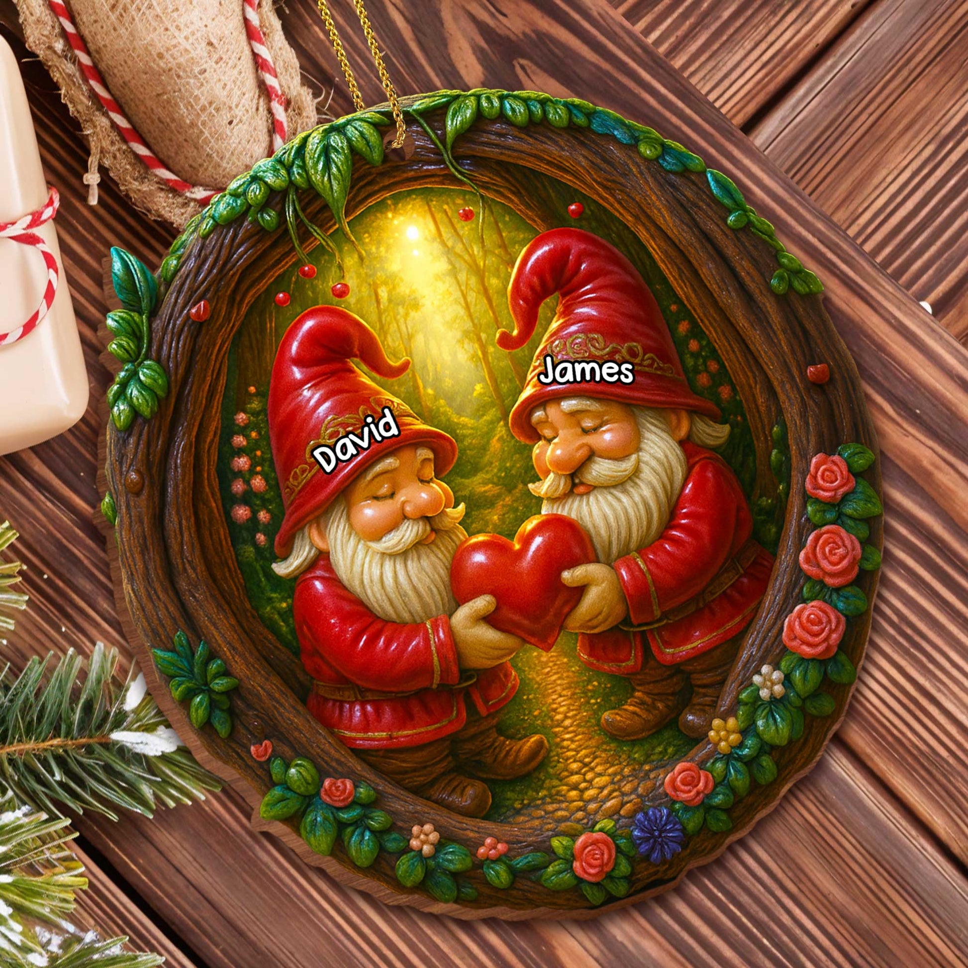Capture The Magic Of Love Gnome Heart Ornament