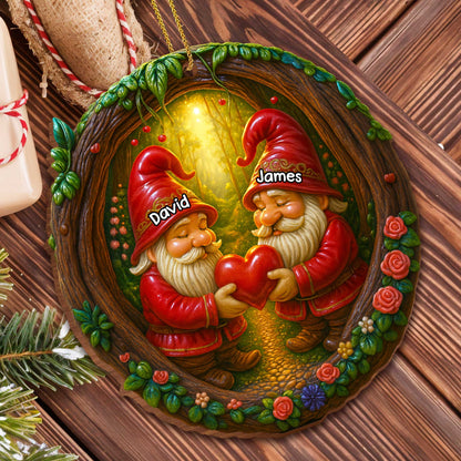 Capture The Magic Of Love Gnome Heart Ornament