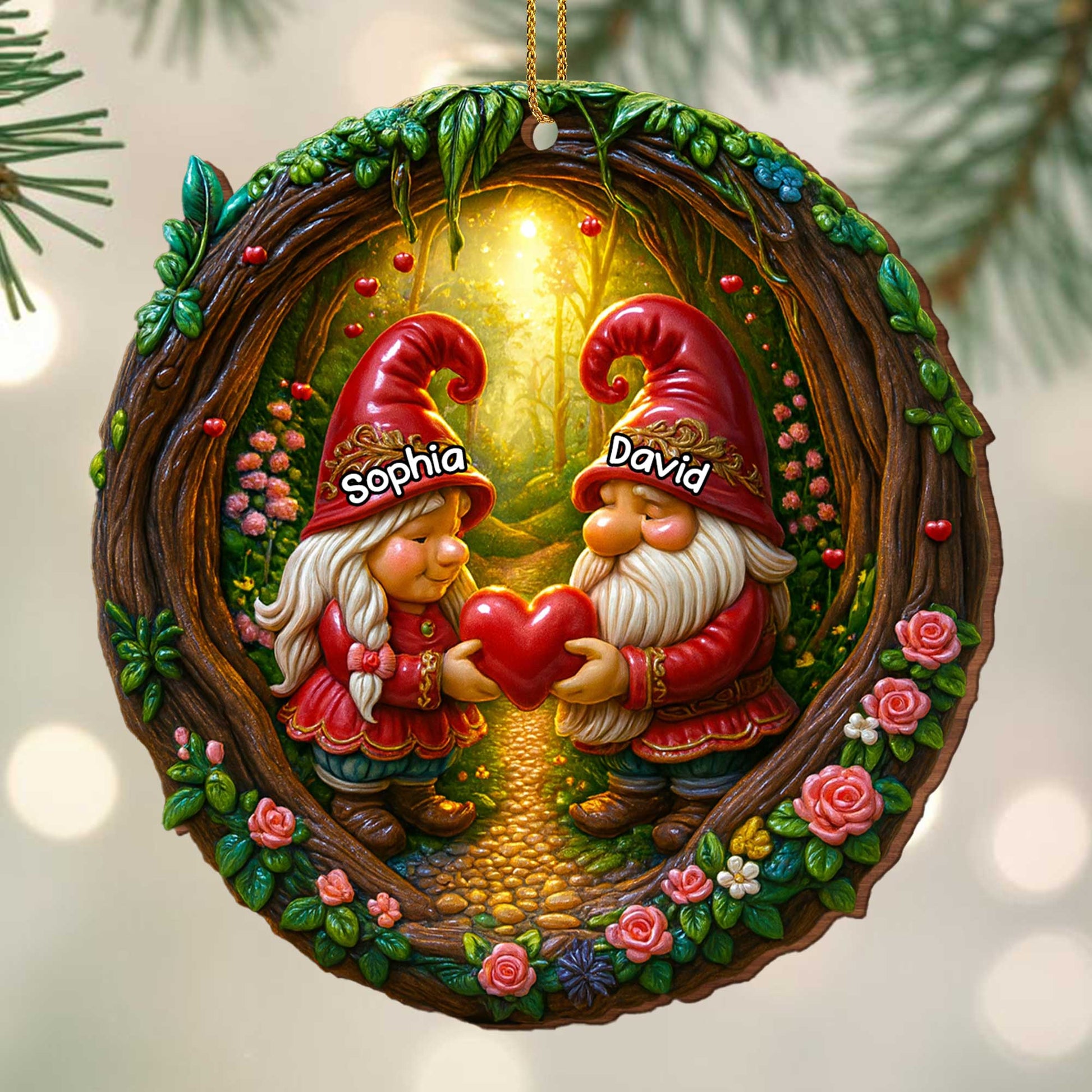 Capture The Magic Of Love Gnome Heart Ornament