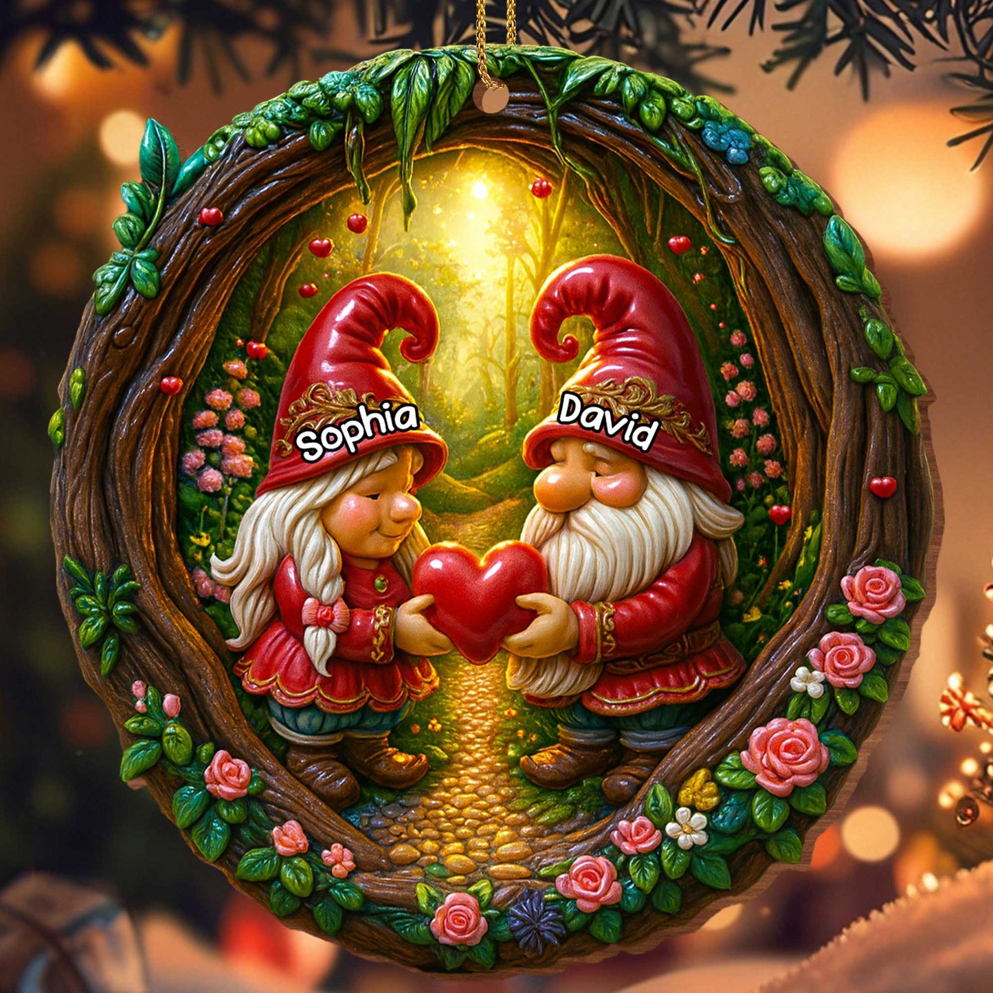 Capture The Magic Of Love Gnome Heart Ornament