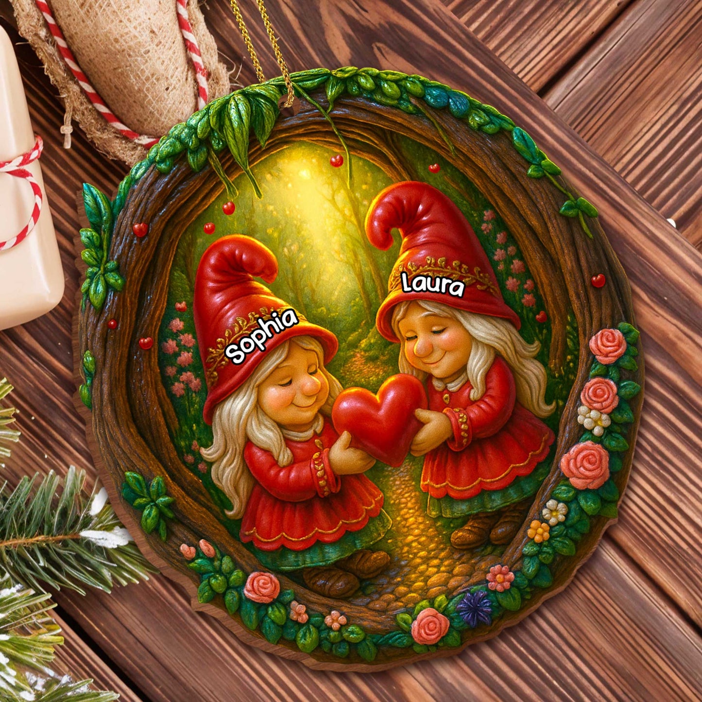 Capture The Magic Of Love Gnome Heart Ornament