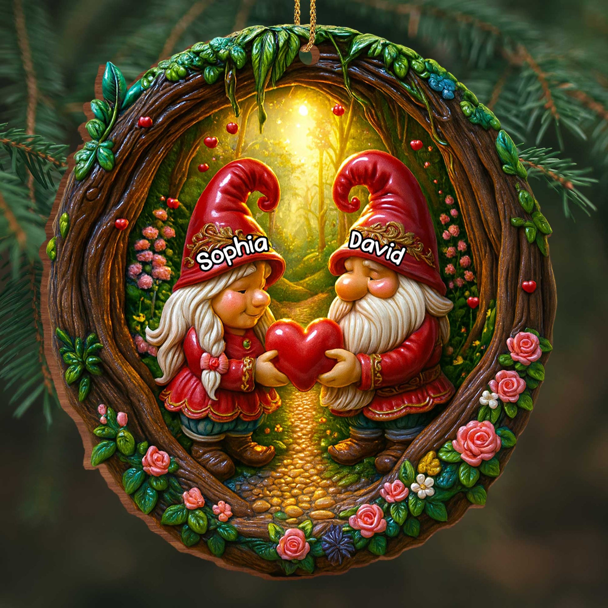 Capture The Magic Of Love Gnome Heart Ornament
