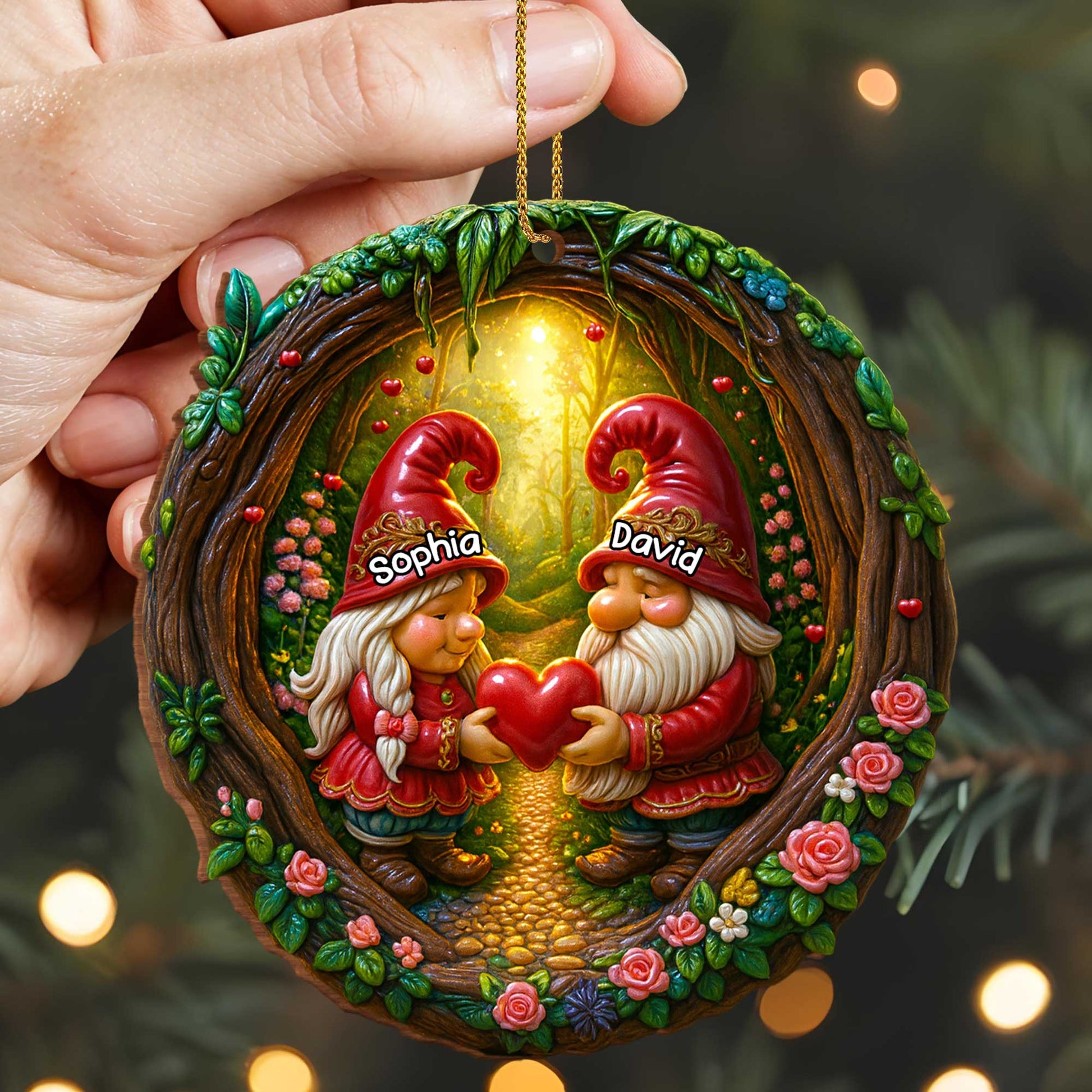 Capture The Magic Of Love Gnome Heart Ornament