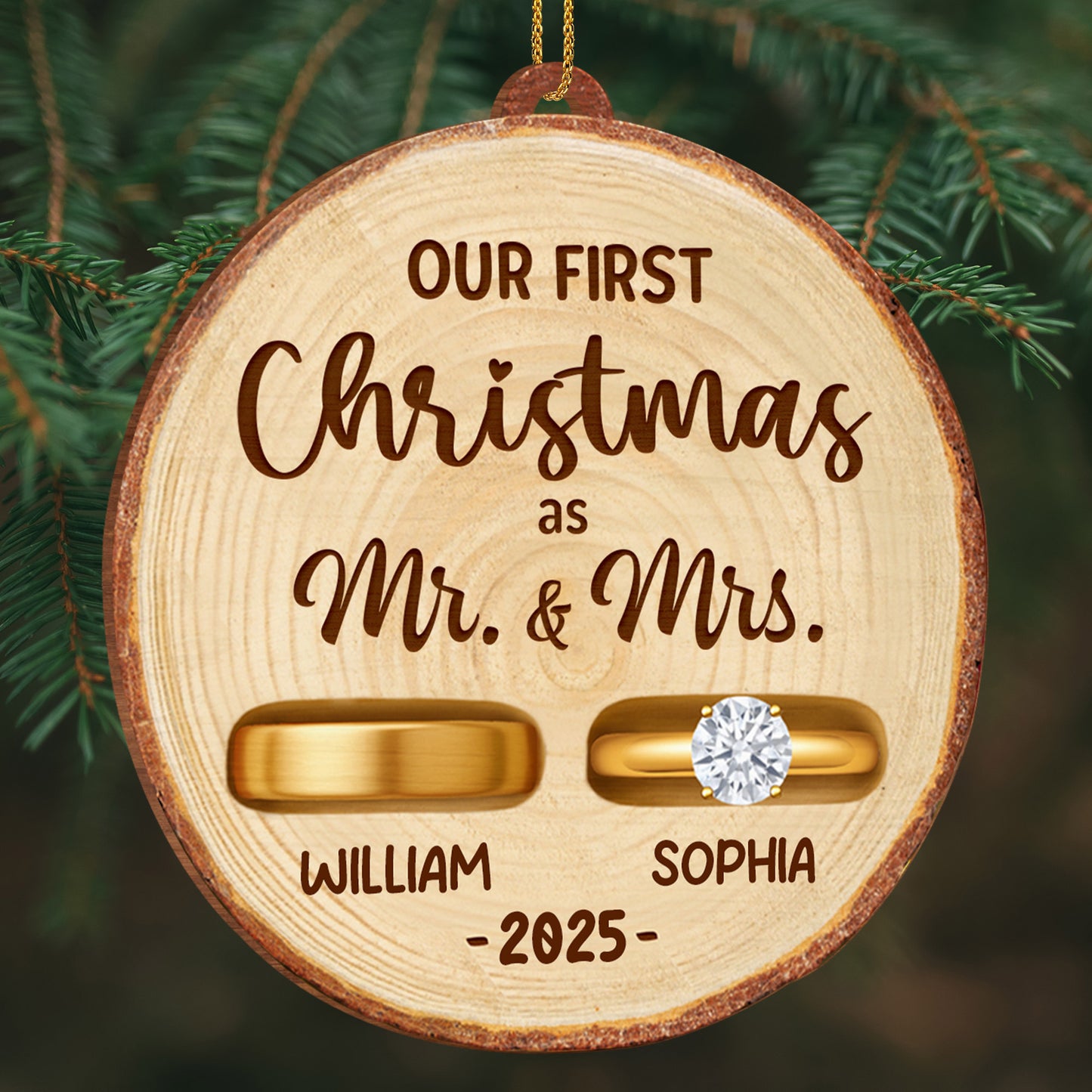 Our First Christmas As Mr And Mrs With Wedding Rings