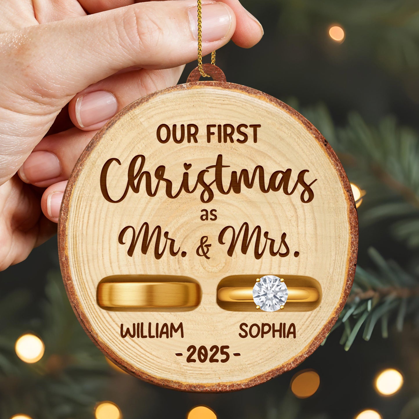 Our First Christmas As Mr And Mrs With Wedding Rings