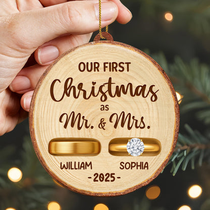 Our First Christmas As Mr And Mrs With Wedding Rings