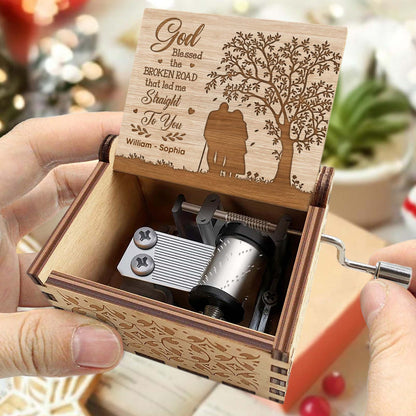 God Blessed The Broken Road, Tree And Couple Silhouette