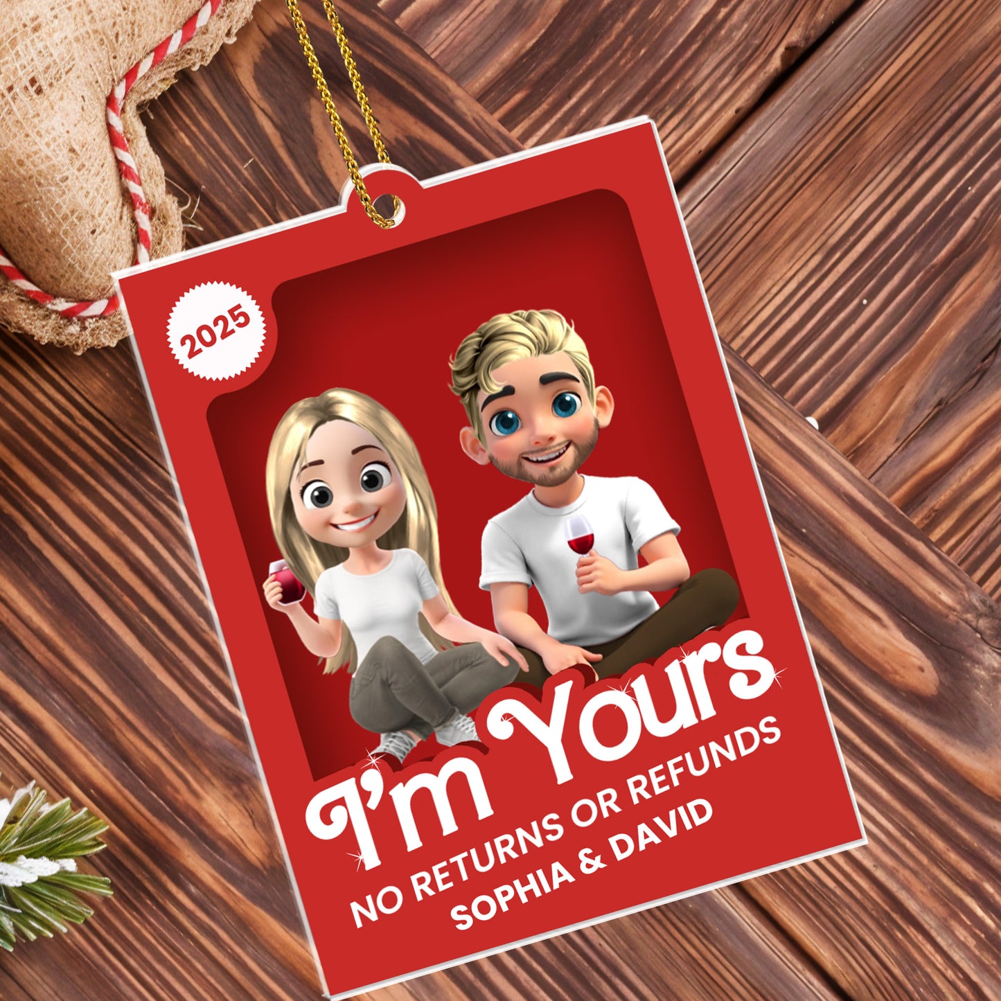 I'm Yours No Returns Or Refunds, Couple With Wine Glasses