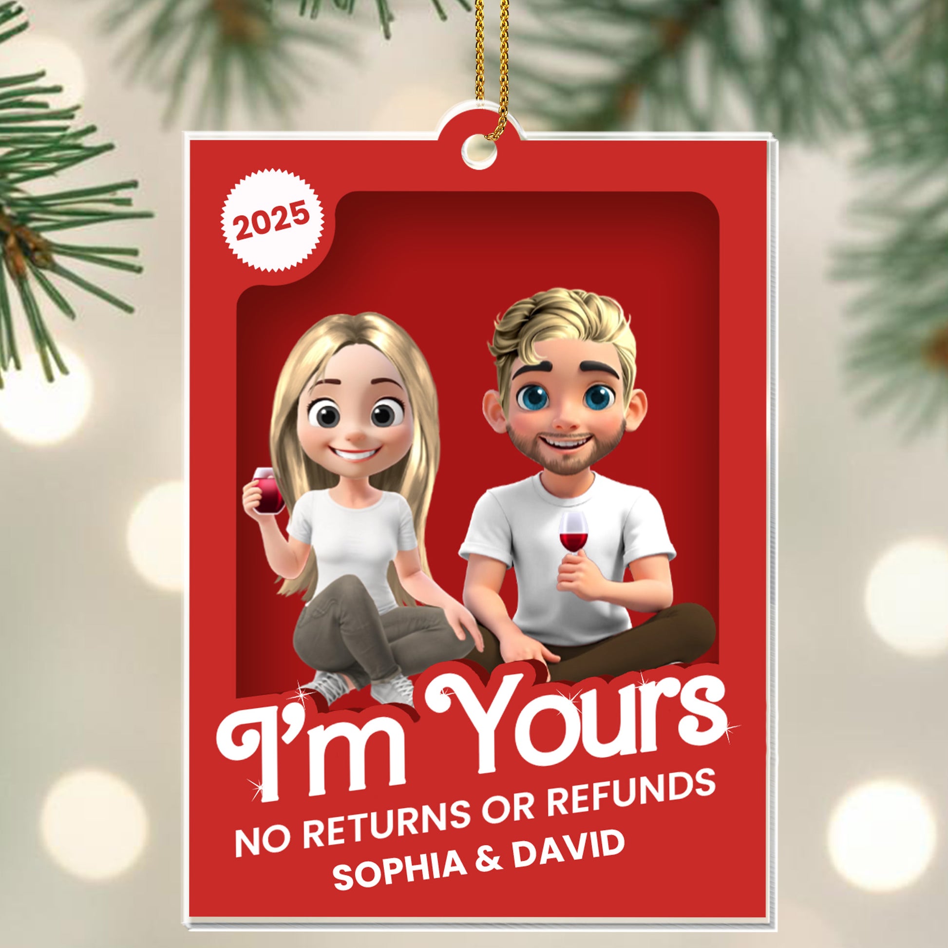 I'm Yours No Returns Or Refunds, Couple With Wine Glasses