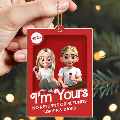 I'm Yours No Returns Or Refunds, Couple With Wine Glasses