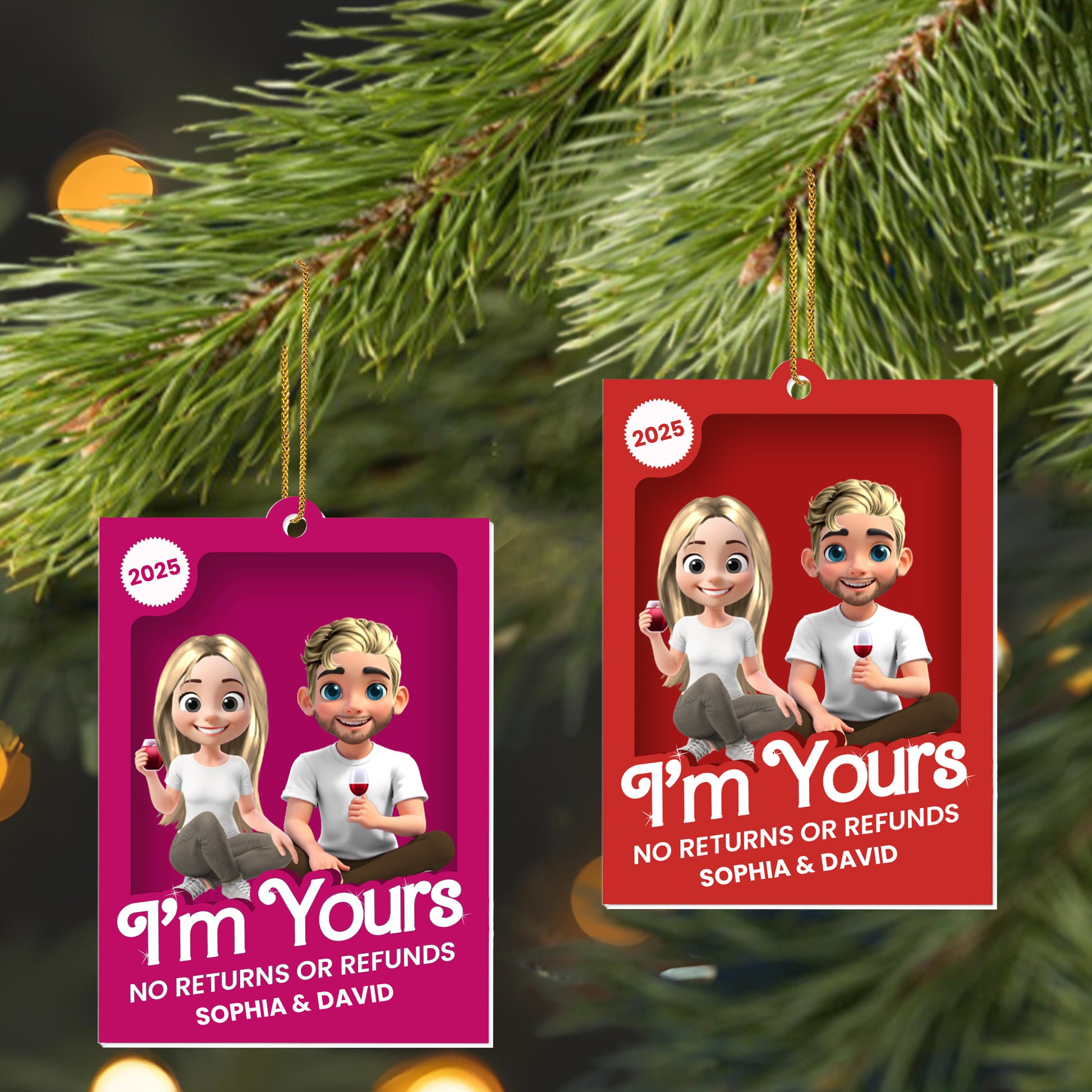 I'm Yours No Returns Or Refunds, Couple With Wine Glasses