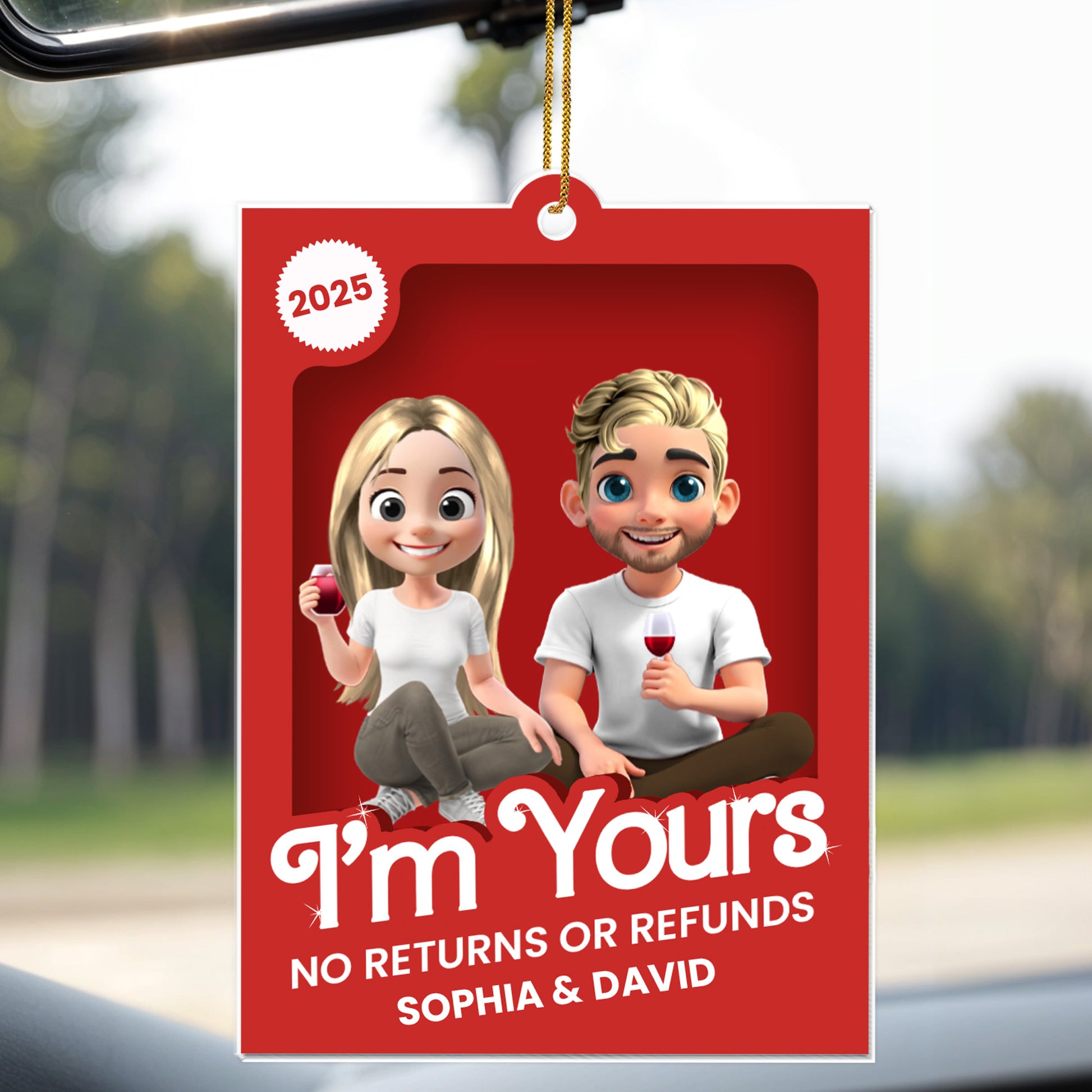 I'm Yours No Returns Or Refunds, Couple With Wine Glasses