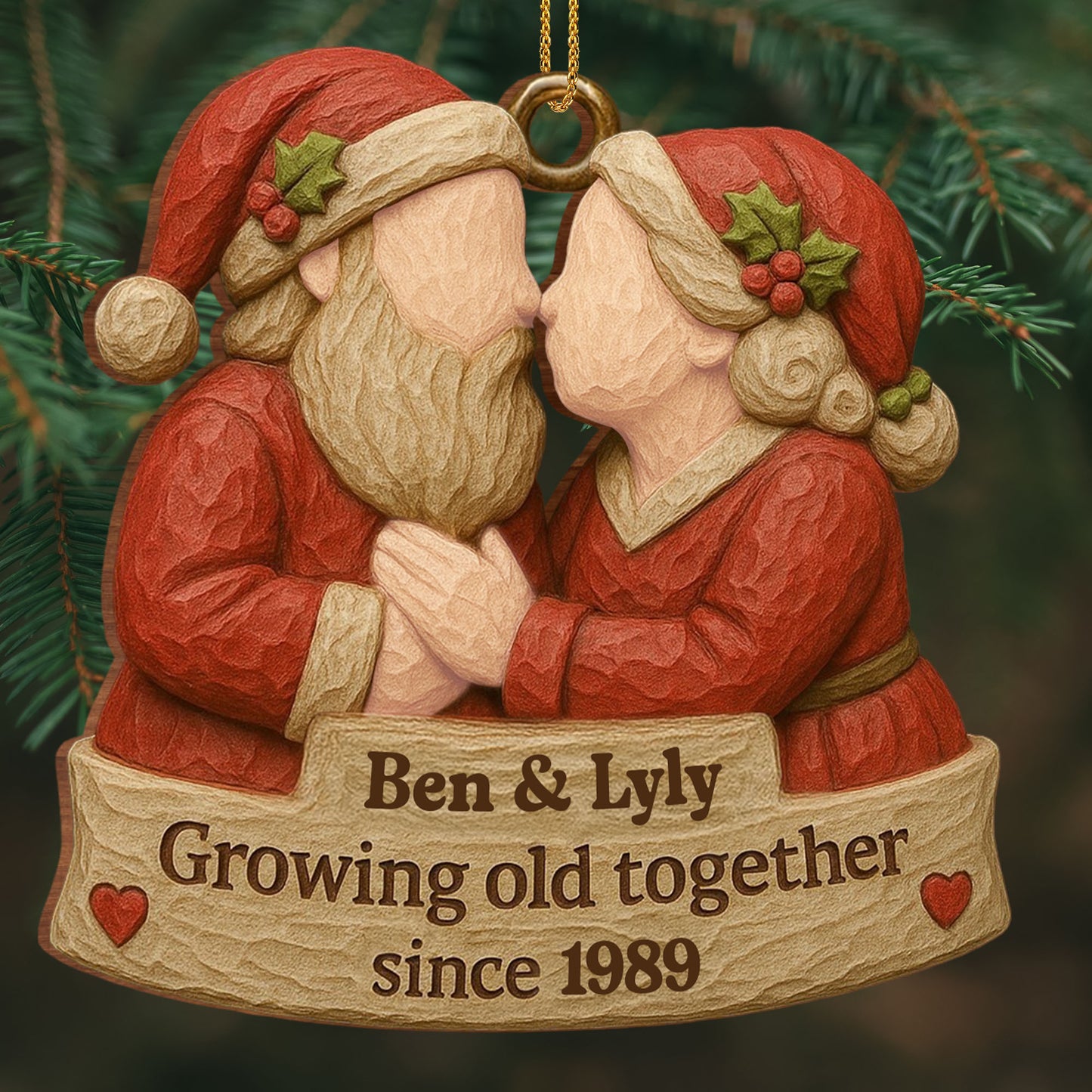 Growing Old Together, Santa Hats And Christmas Outfit