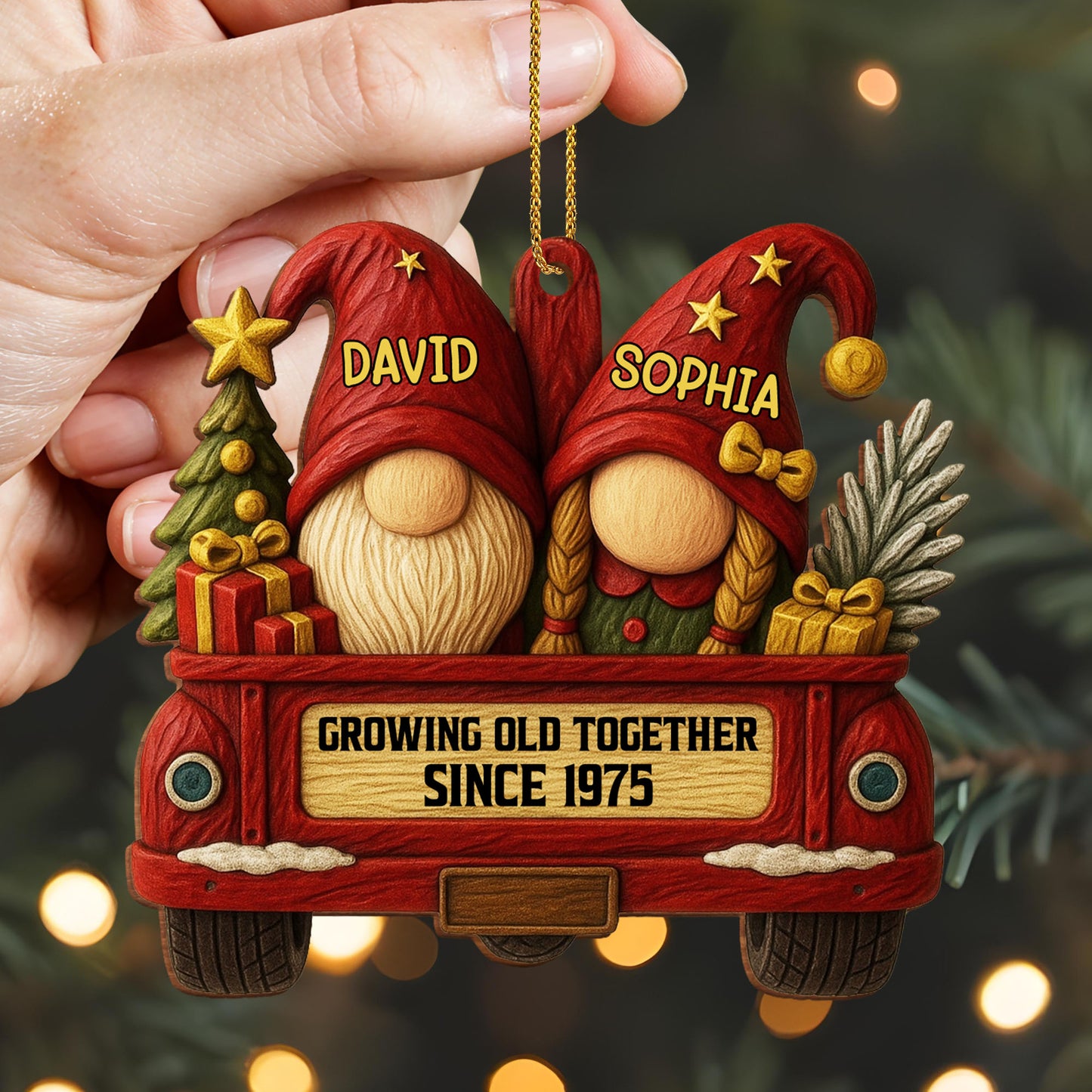 Growing Old Together With Gnomes And Vintage Car