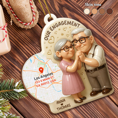 Our Engagement Couple Ornament