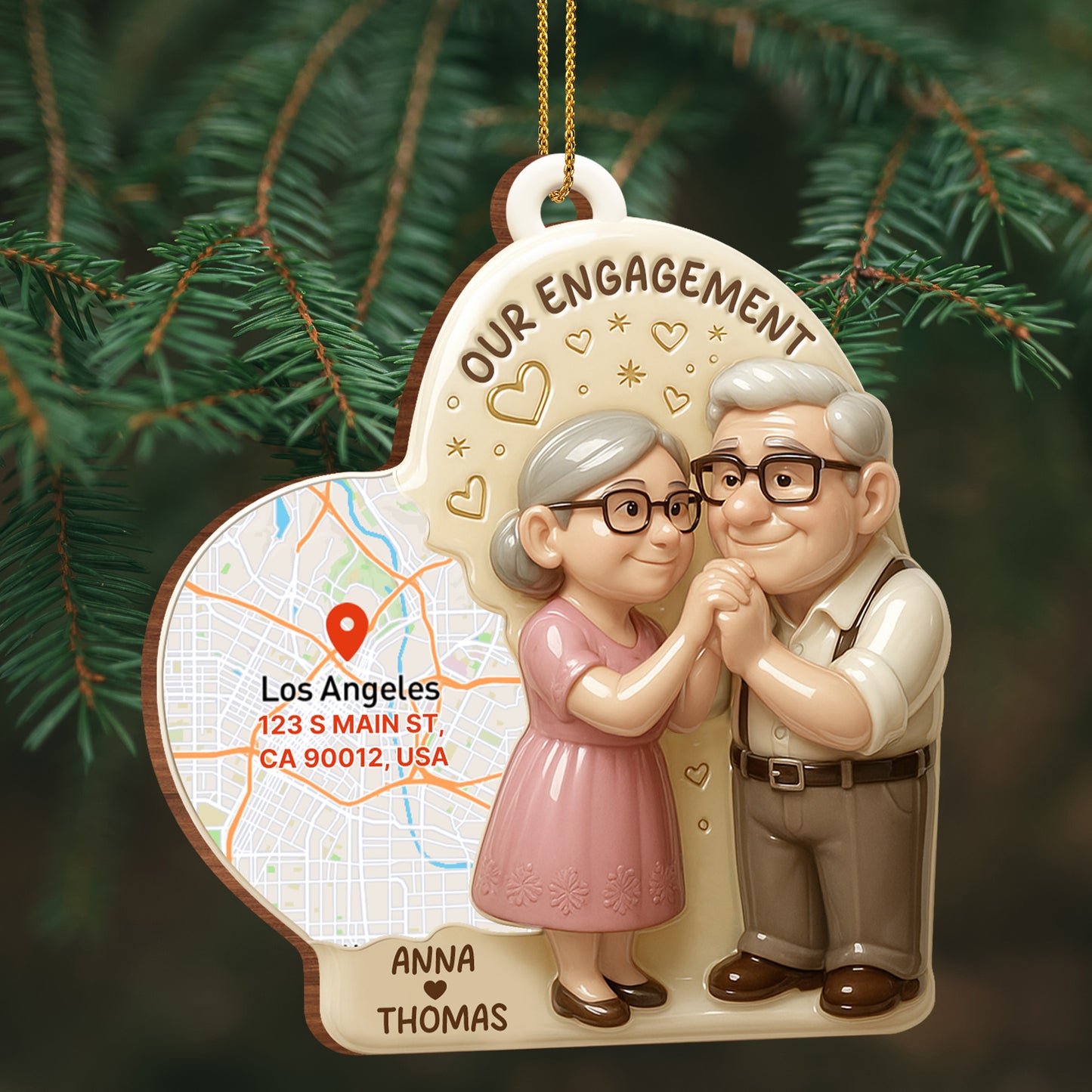 Our Engagement Couple Ornament