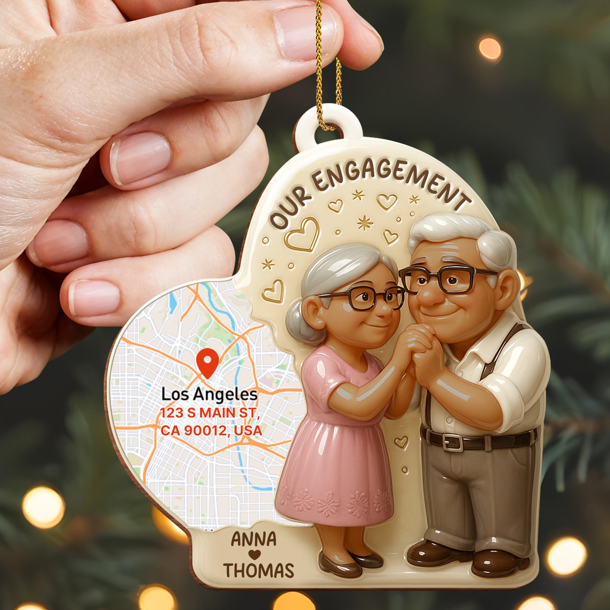 Our Engagement Couple Ornament