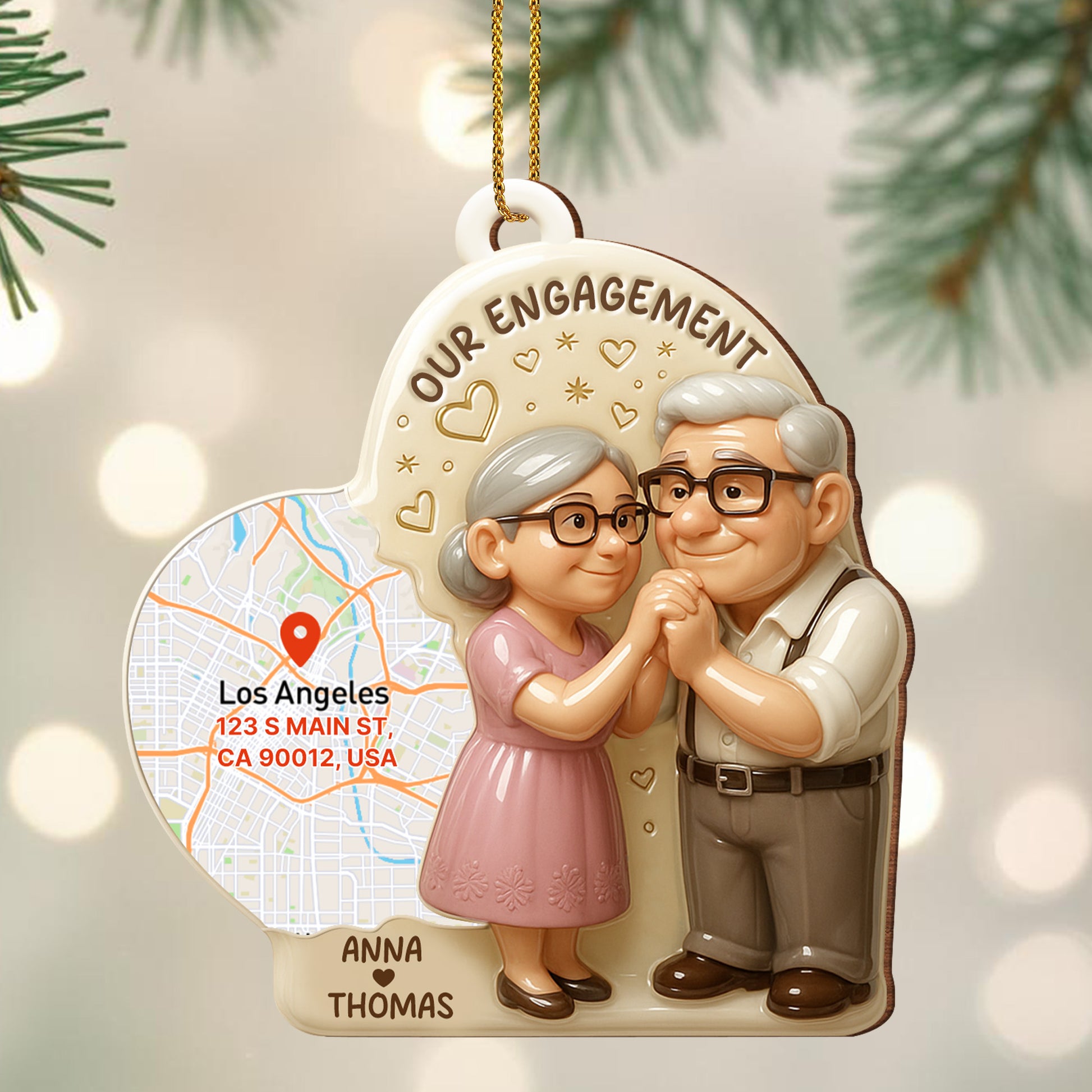 Our Engagement Couple Ornament