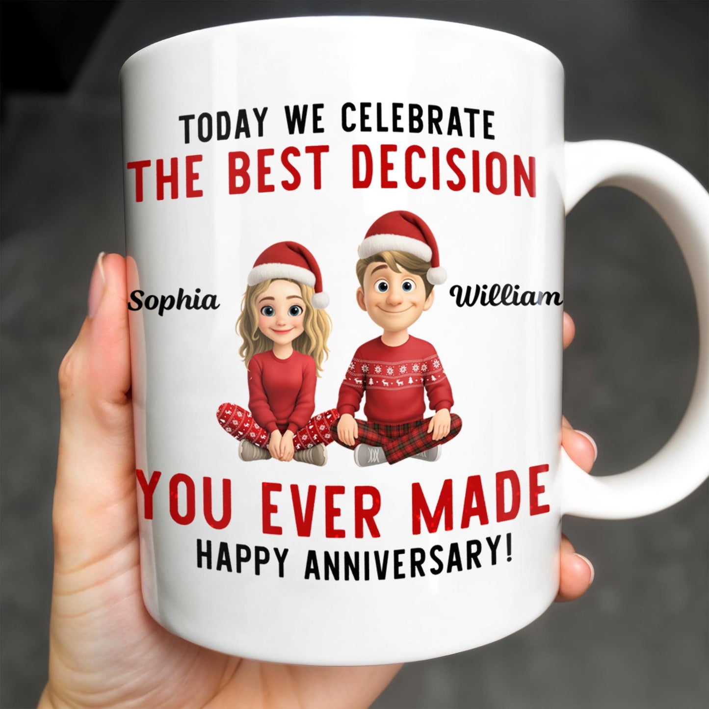 Celebrate The Best Decision, Happy Anniversary With Santa Hats
