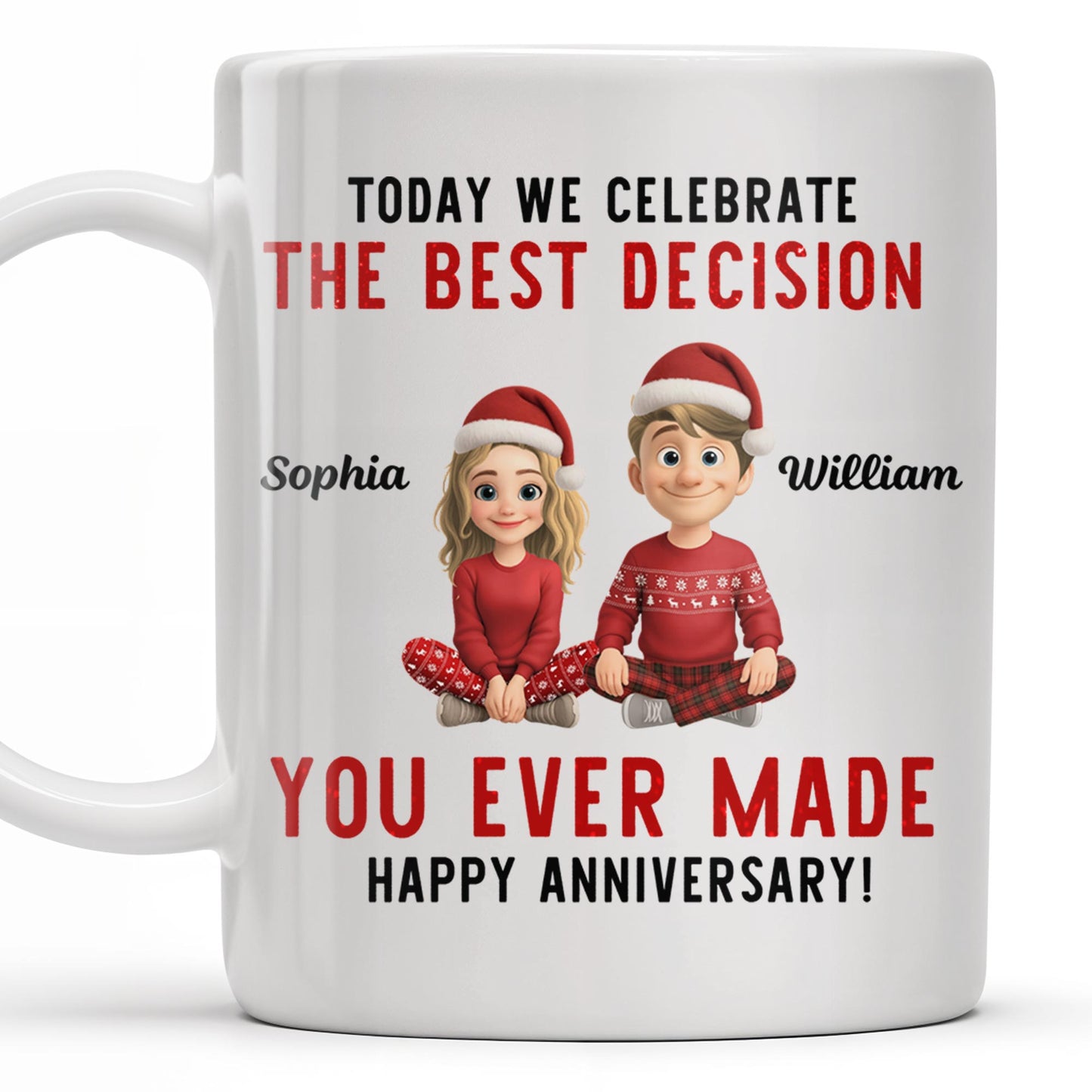 Celebrate The Best Decision, Happy Anniversary With Santa Hats
