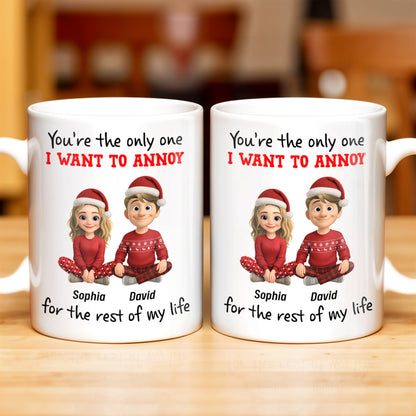 You're The Only One I Want To Annoy, Cartoon Couple With Santa Hats