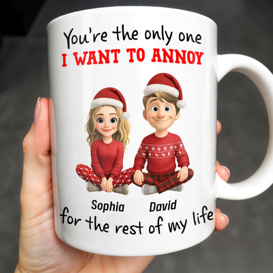 You're The Only One I Want To Annoy, Cartoon Couple With Santa Hats