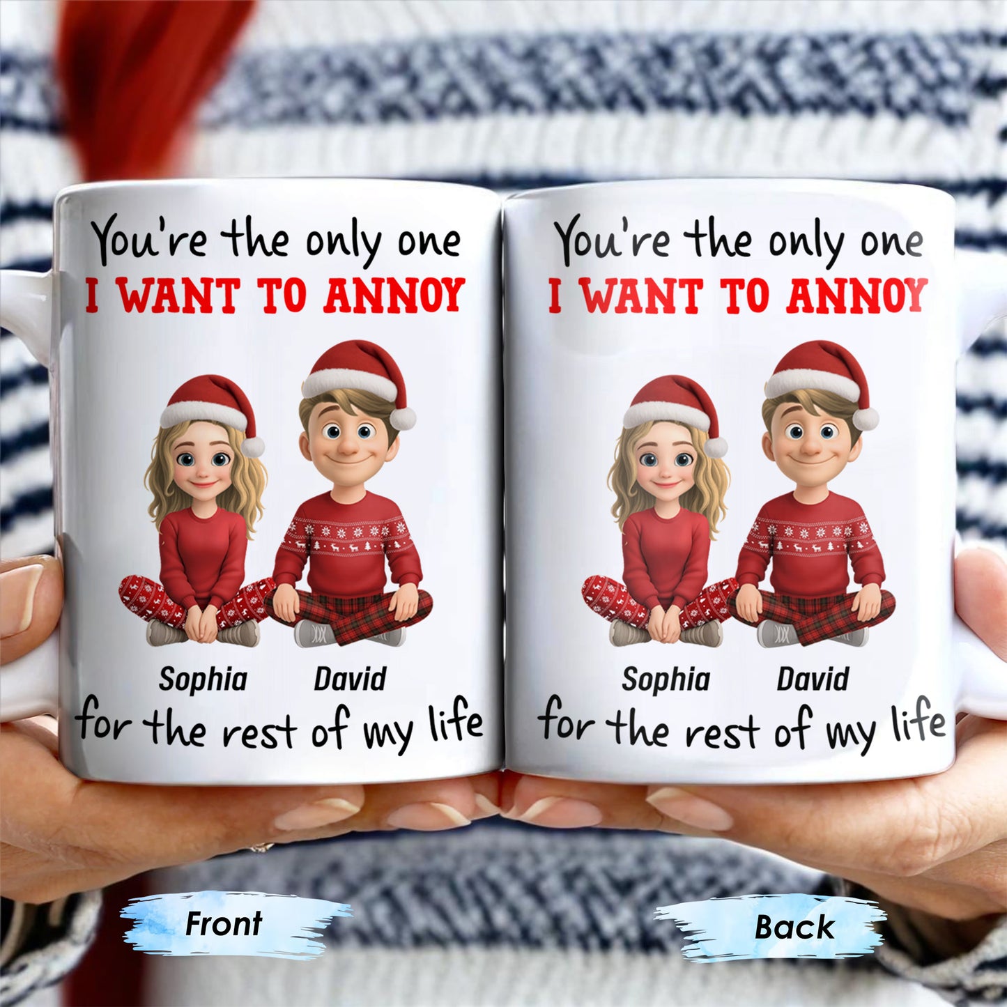 You're The Only One I Want To Annoy, Cartoon Couple With Santa Hats