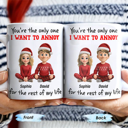 You're The Only One I Want To Annoy, Cartoon Couple With Santa Hats