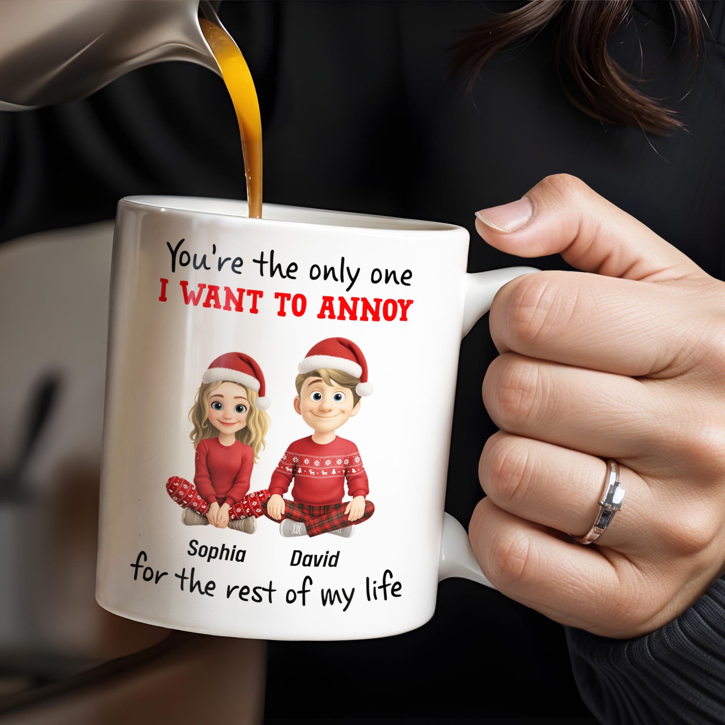 You're The Only One I Want To Annoy, Cartoon Couple With Santa Hats
