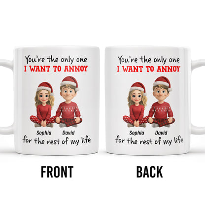 You're The Only One I Want To Annoy, Cartoon Couple With Santa Hats