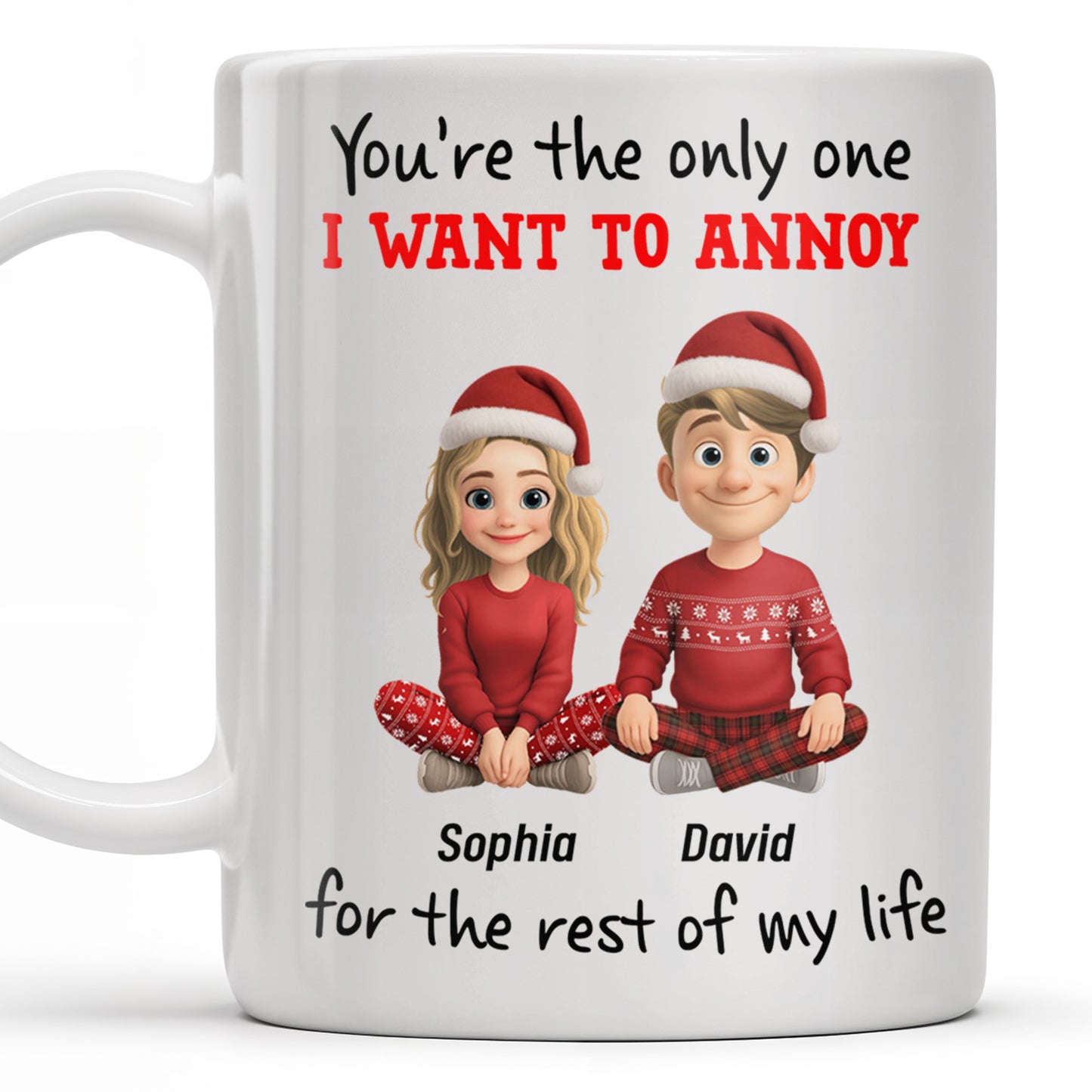 You're The Only One I Want To Annoy, Cartoon Couple With Santa Hats