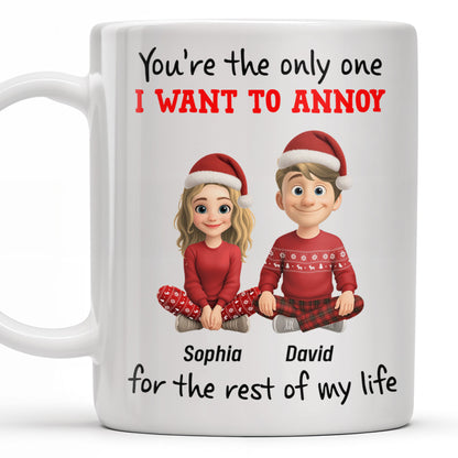 You're The Only One I Want To Annoy, Cartoon Couple With Santa Hats