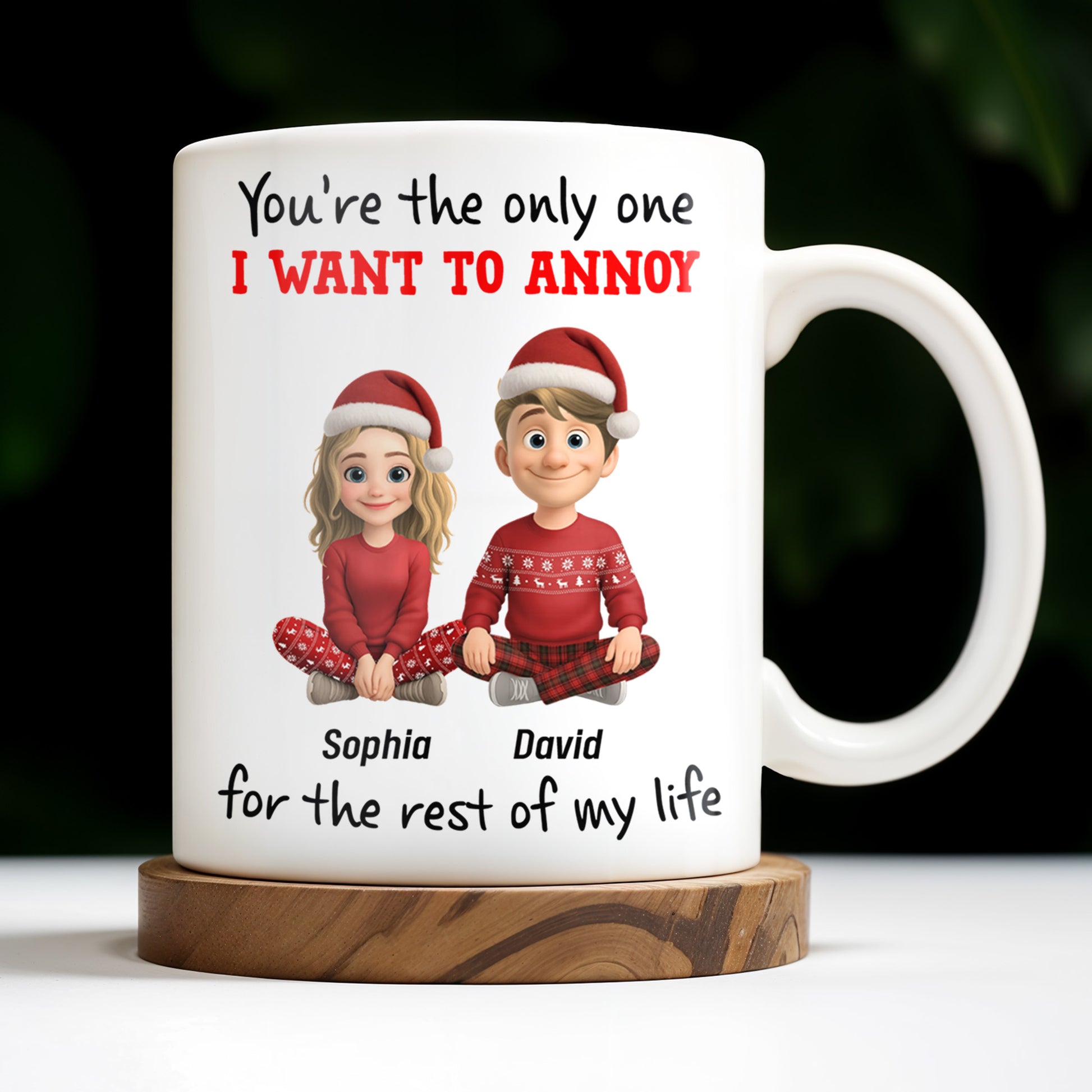 You're The Only One I Want To Annoy, Cartoon Couple With Santa Hats