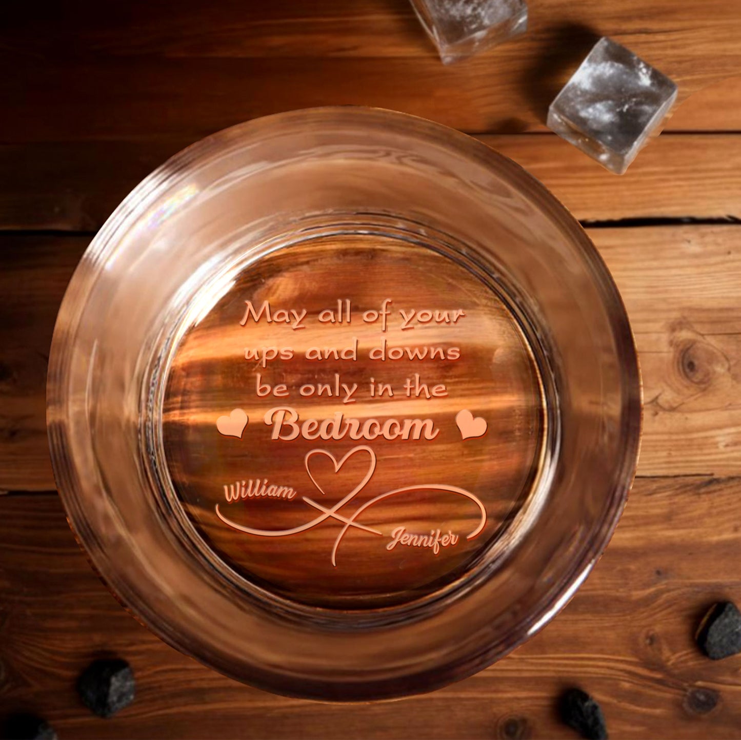 May All Of Your Ups And Downs Be Only In The Bedroom - Personalized Engraved Whiskey Glass - CPL664_EWG