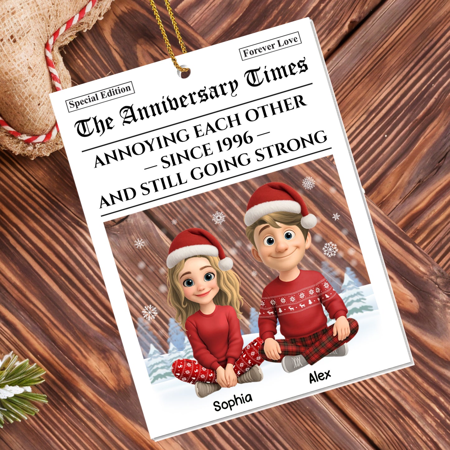 Annoying Each Other Since And Still Going Strong, Couple With Christmas Hats