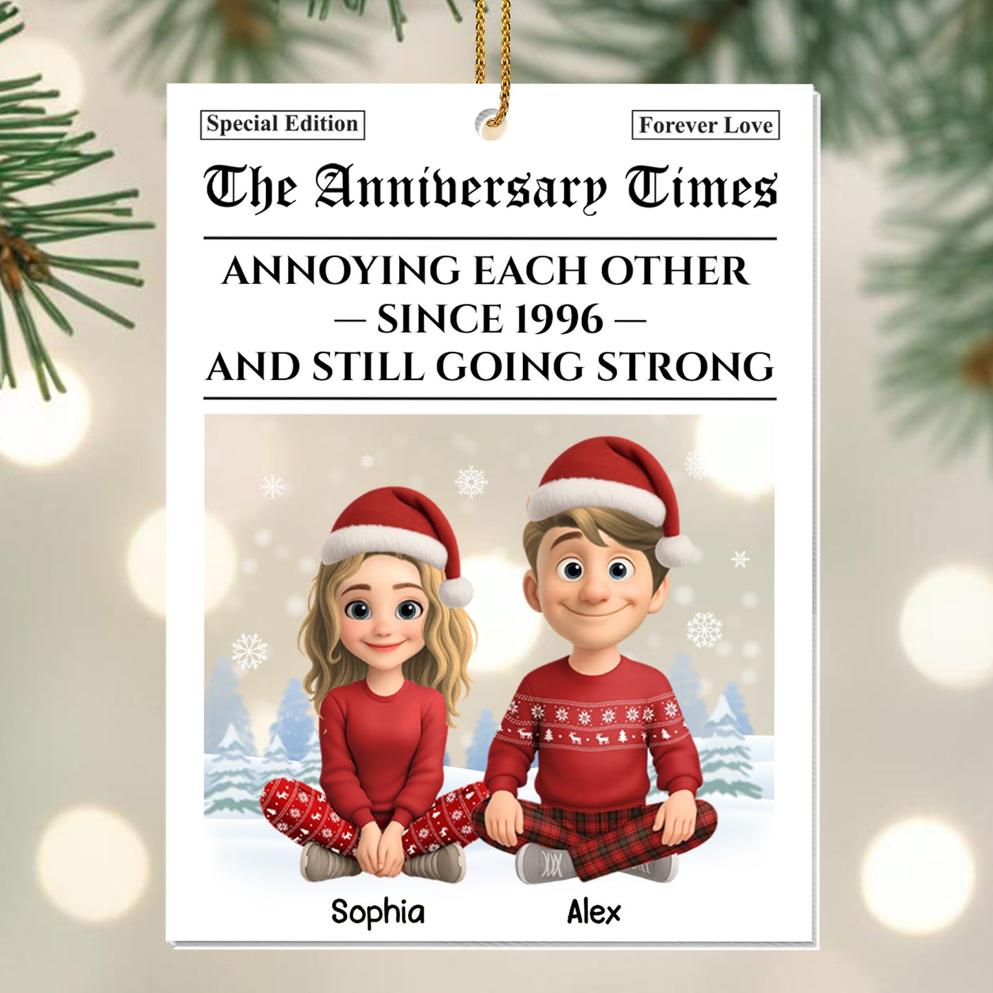 Annoying Each Other Since And Still Going Strong, Couple With Christmas Hats