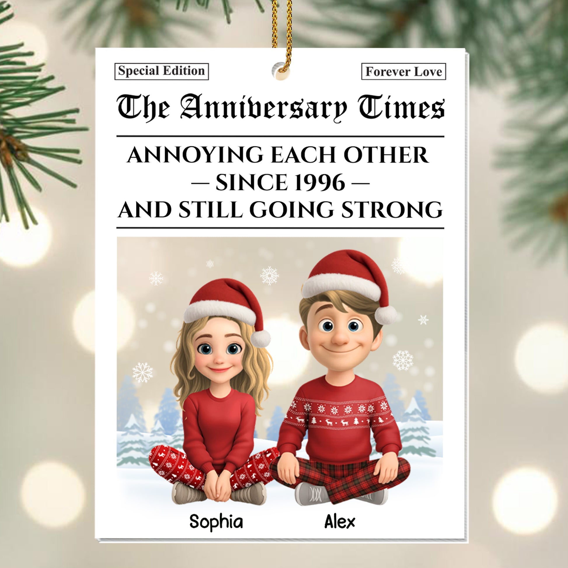 Annoying Each Other Since And Still Going Strong, Couple With Christmas Hats