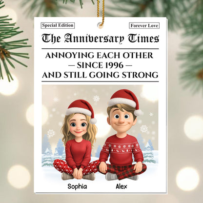 Annoying Each Other Since And Still Going Strong, Couple With Christmas Hats