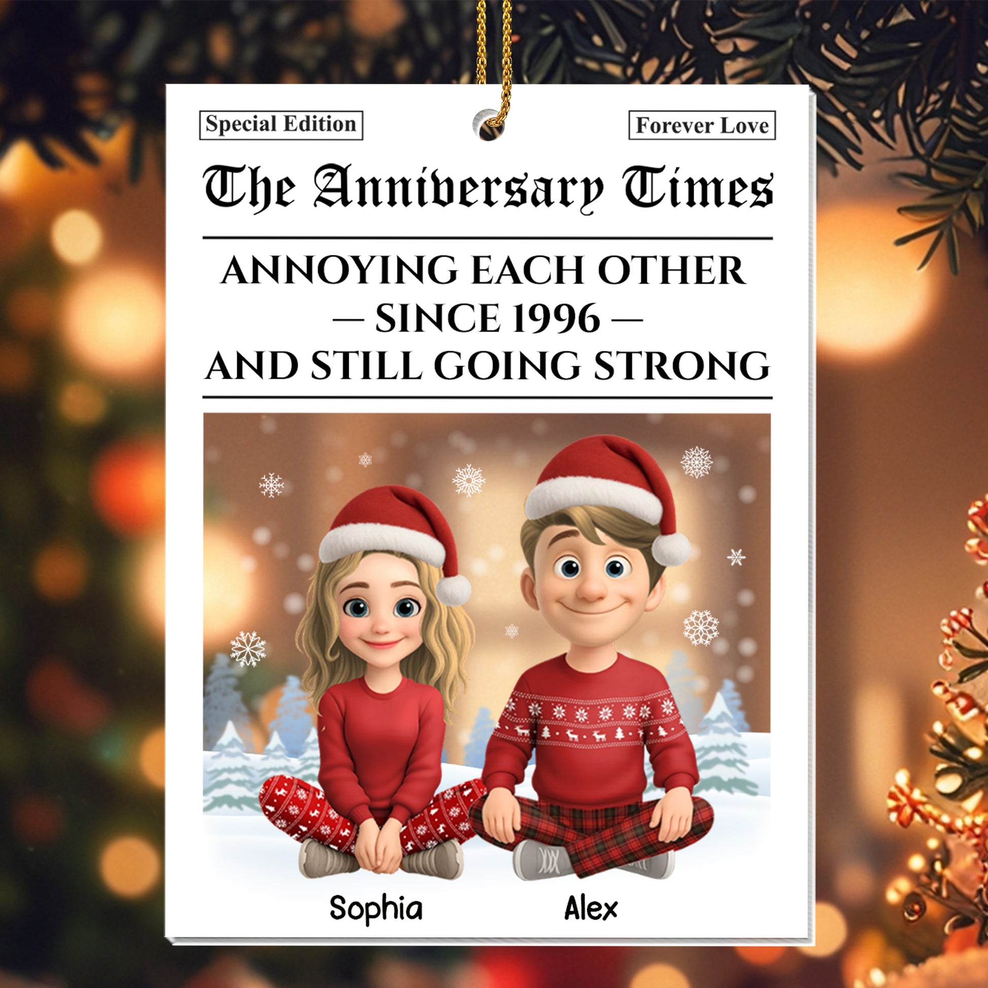 Annoying Each Other Since And Still Going Strong, Couple With Christmas Hats