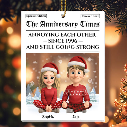 Annoying Each Other Since And Still Going Strong, Couple With Christmas Hats