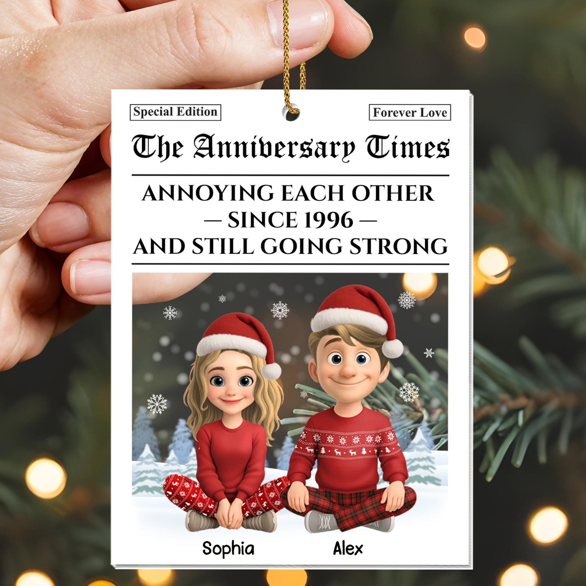 Annoying Each Other Since And Still Going Strong, Couple With Christmas Hats