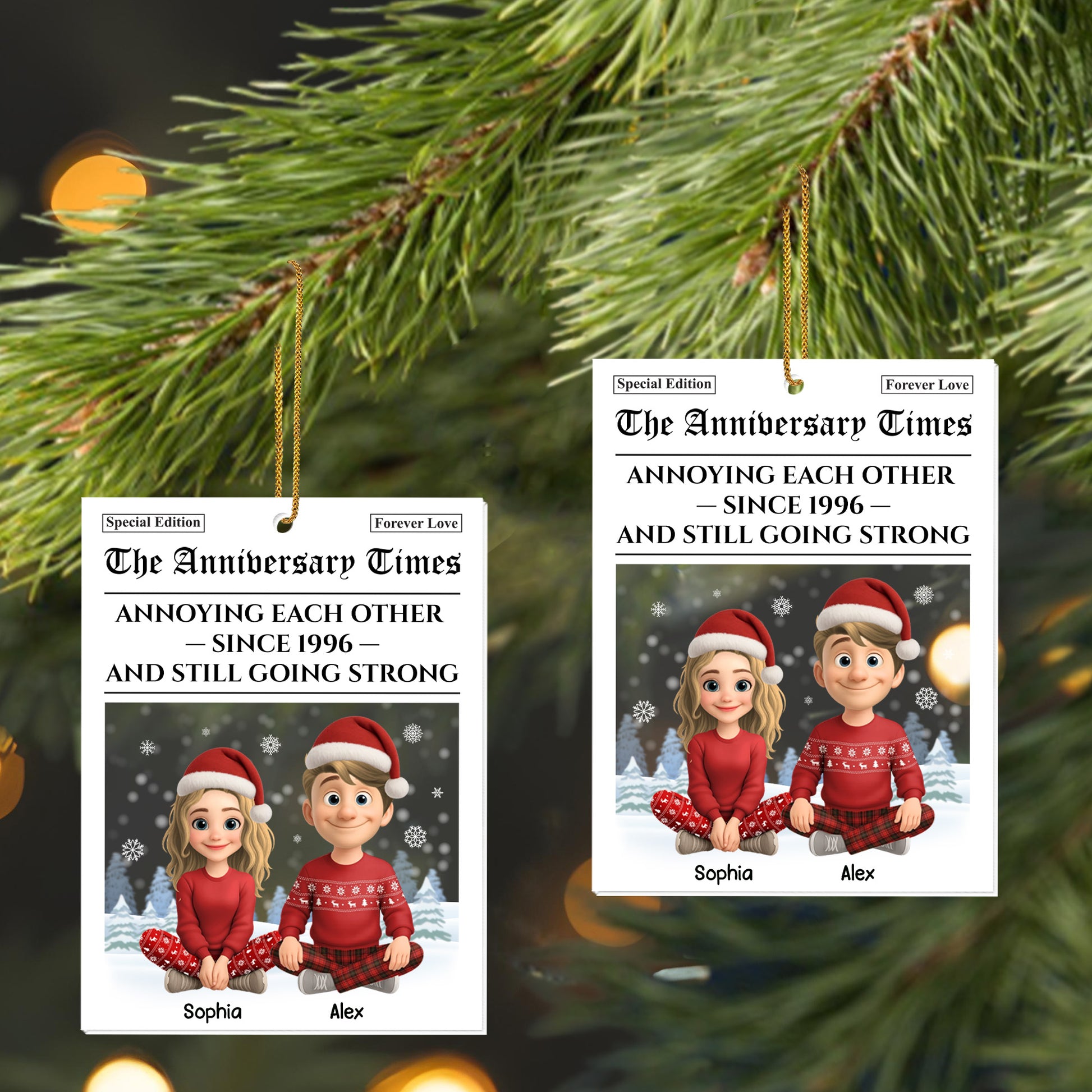 Annoying Each Other Since And Still Going Strong, Couple With Christmas Hats