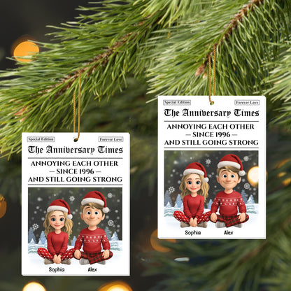 Annoying Each Other Since And Still Going Strong, Couple With Christmas Hats